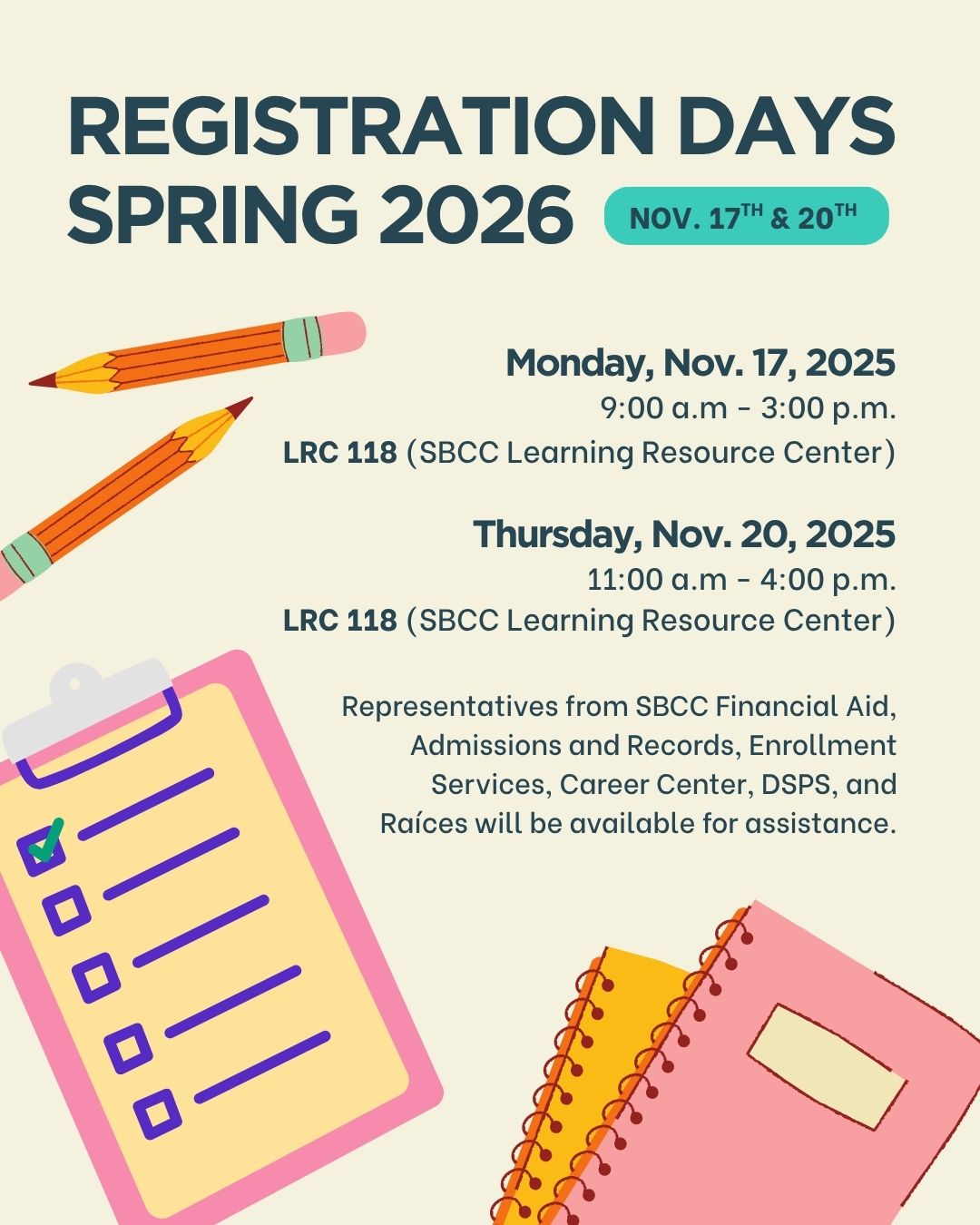 Raices Registration Days