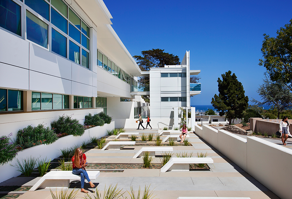 Santa Barbara City College Humanities building with Students